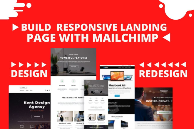 I will design wordpress, mailchimp landing page mailchimp newsletter template