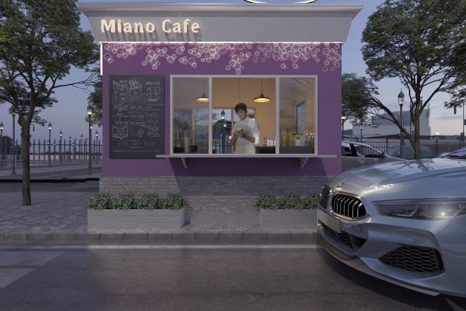 I will design you an exterior for your small cafe or mini coffee shop