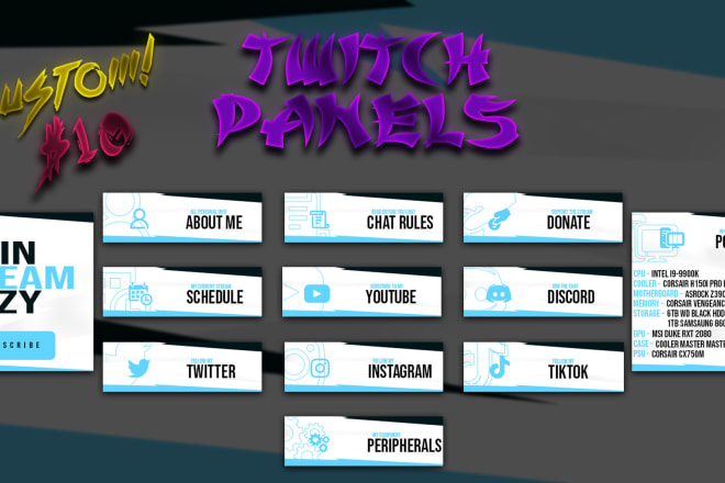 I will design you custom twitch panels