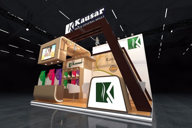 I will design your 3d exhibition booth, stall, kiosk, stand