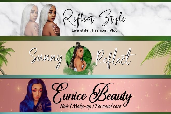 I will design your beauty guru youtube banner and beauty logo