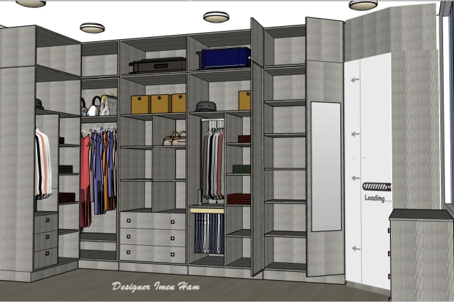 I will design your closet, wardrobe, storage or walk in space