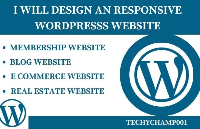I will develop an responsive wordpress website design, wordpress website