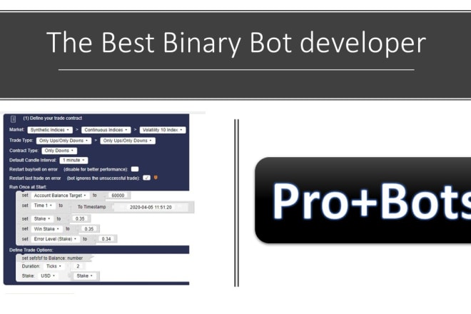 I will develop binary bot for deriv