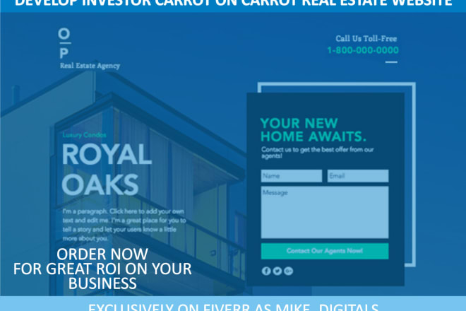 I will develop investor carrot on carrot real estate website