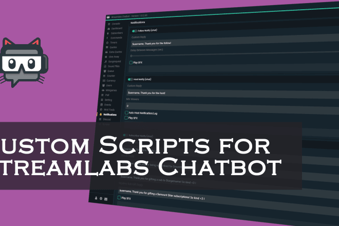 I will develop scripts for streamlabs chatbot