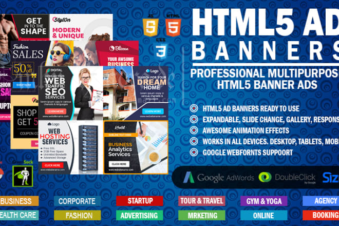 I will develop static,animated html5,gif google banner ads