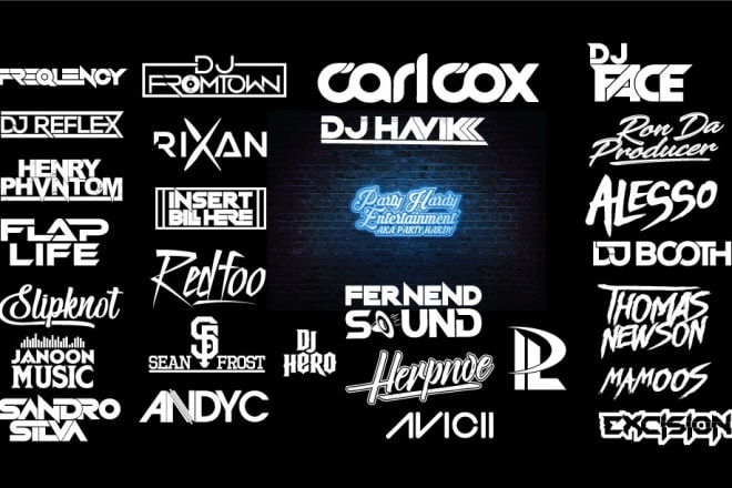 I will dj, stunning, music, band, edm producer logo designs