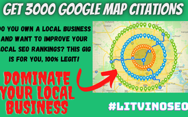 I will do 3000 google map citations with whitehat methods
