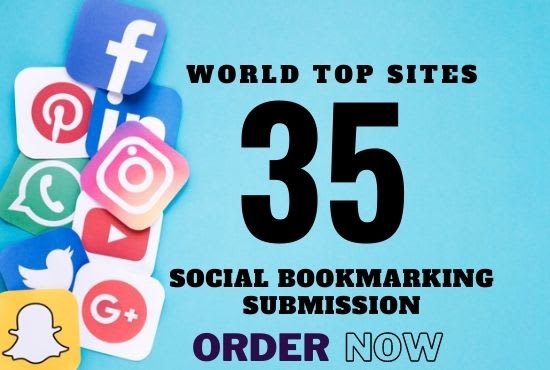 I will do 35 social bookmarking submission on high da, pa sites manually