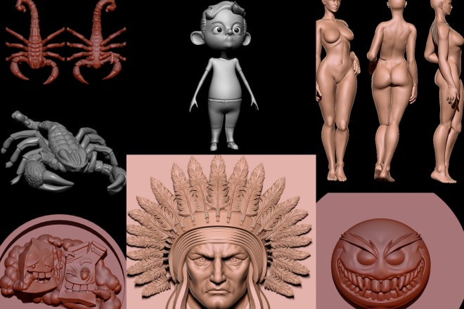 I will do 3d modeling,digital sculpting,characters, sculptures