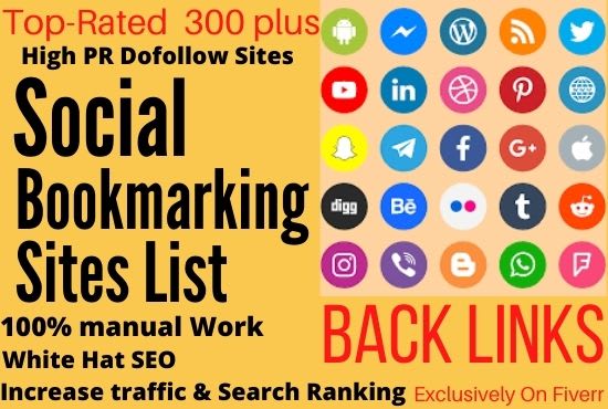 I will do 400 plus social bookmarking submission back links for SEO ranking manually