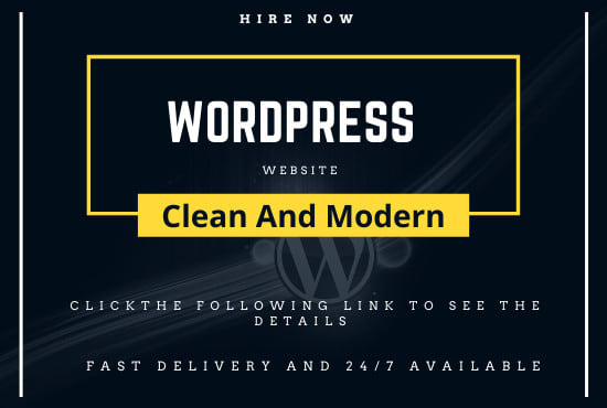 I will do a clean and modern wordpress website in 24 hours