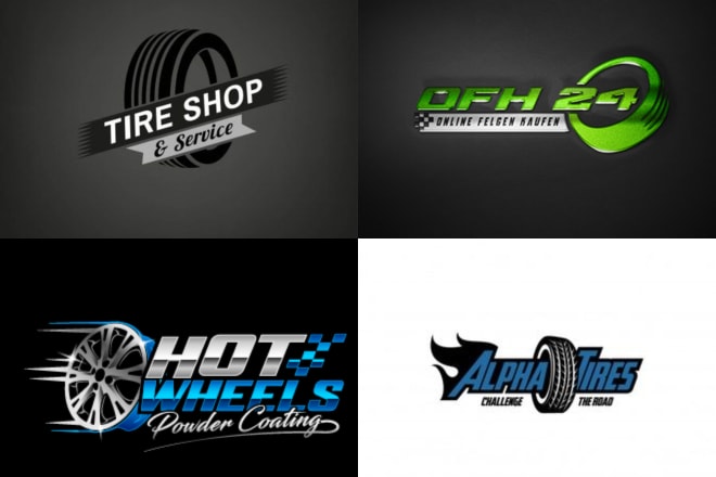 I will do a modern wheel, tire, and automobile modification logo