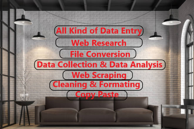 I will do accurate data entry, copy paste, web scarping, mining and typing