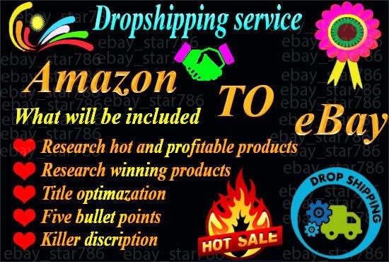 I will do amazon to ebay dropshipping listing
