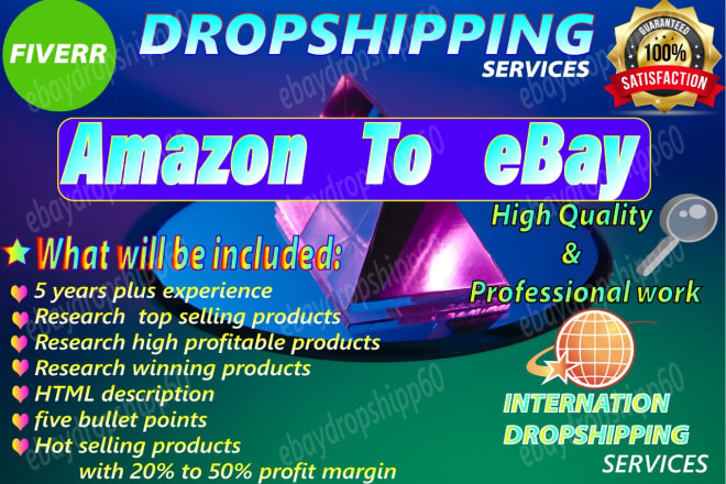 I will do amazon to ebay dropshipping listing top selling