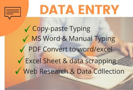 I will do any type of data entry