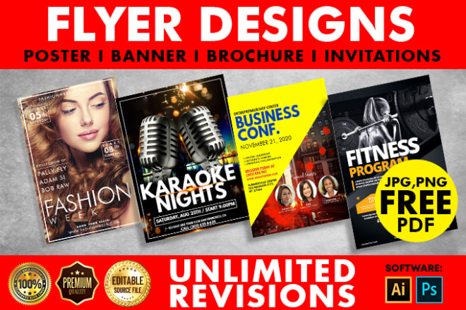 I will do any types of flyer, poster, banner in 24 hours