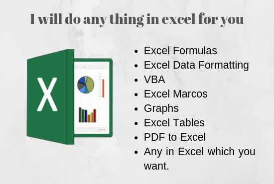 I will do anything with excel and macros vba