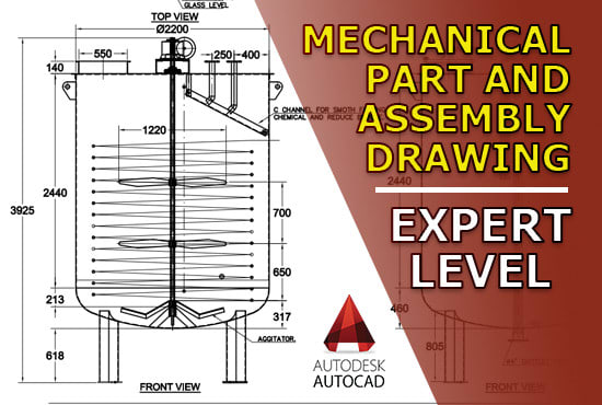 I will do assembly and part 2d drawings of mechanical from concepts