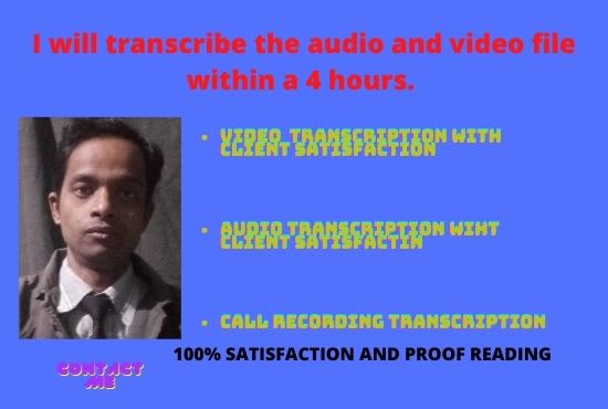 I will do audio video medical music podcast interview and webinar transcript in 24hr