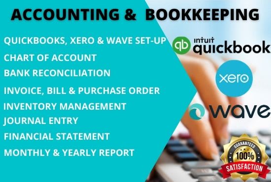 I will do authentic bookkeeping in quickbooks online, xero, wave accounting