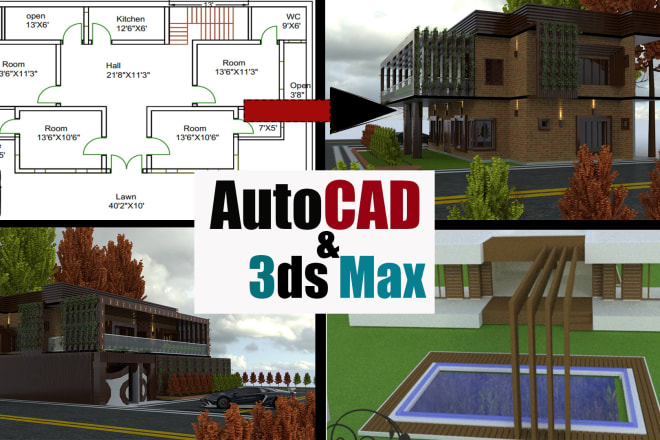 I will do autocad 2d architectural house floor plan drawing and 3d designing