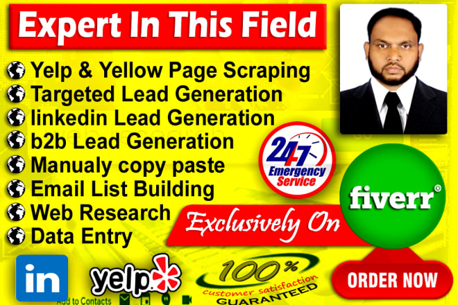 I will do b2b lead generation c level contact list email list and web research