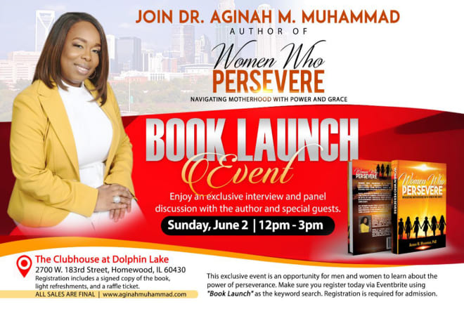 I will do book launch, book signing flyer or poster