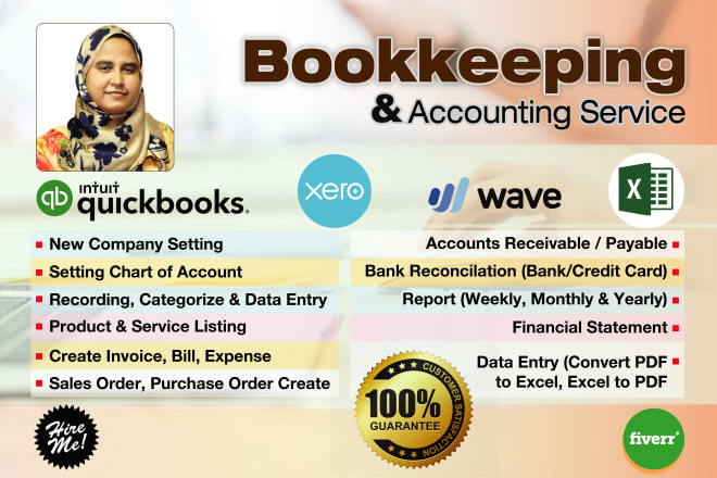 I will do bookkeeping in quickbooks online, xero, wave for you