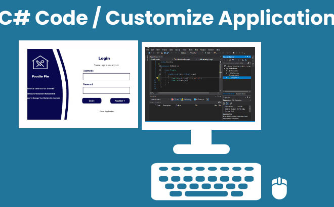 I will do c sharp code on visual studio and UI design