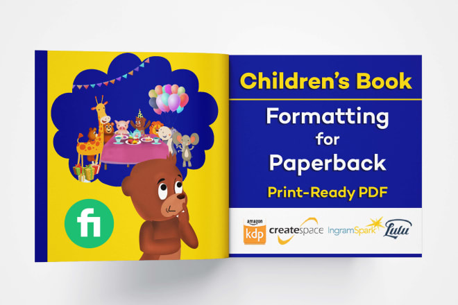 I will do children book formatting and layout design for amazon KDP paperback PDF