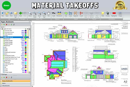 I will do construction takeoff, material quantity surveying, building cost estimation