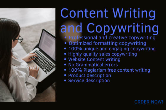 I will do copywriting, sales copywriting, copywriters and content writers on any topic