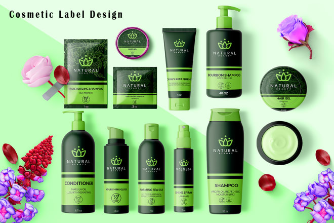 I will do cosmetics packaging design cosmetics label design 3d mockup