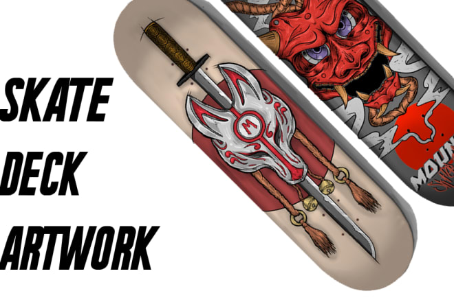 I will do custom art design for your skateboard deck