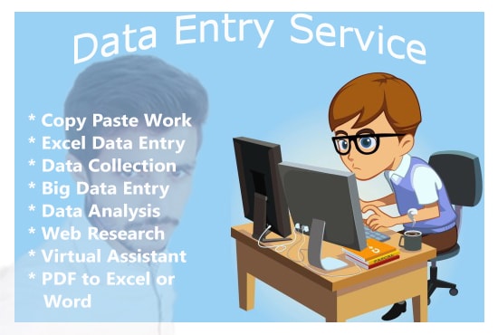 I will do data entry job, copy typing and all kinds of data entry