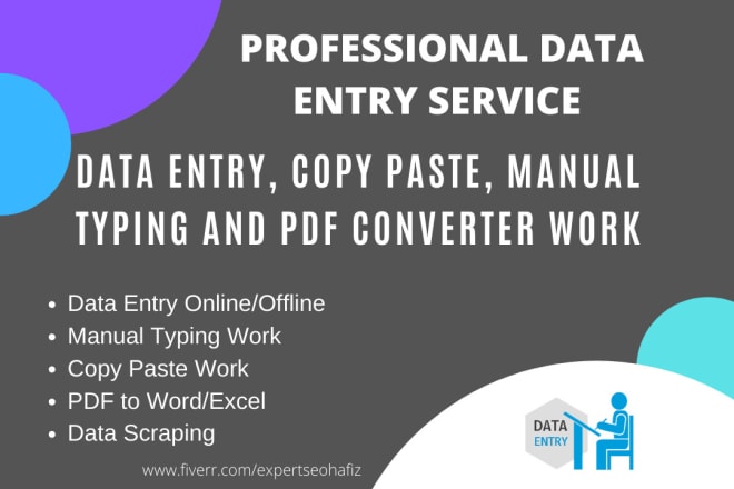 I will do data entry, manual typing, copy paste, ms word, and PDF converter work
