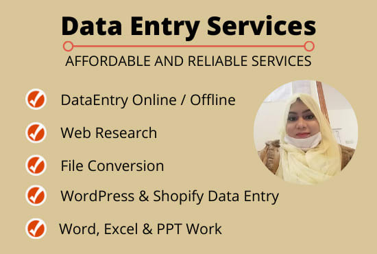 I will do data entry,web research,typing,ms office,virtual assistant