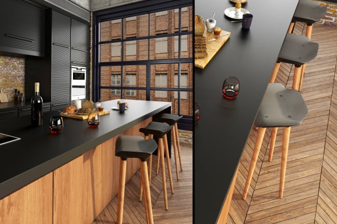 I will do design and photorealistic rendering of your kitchen