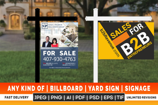 I will do design real estate yard sign or custom banner