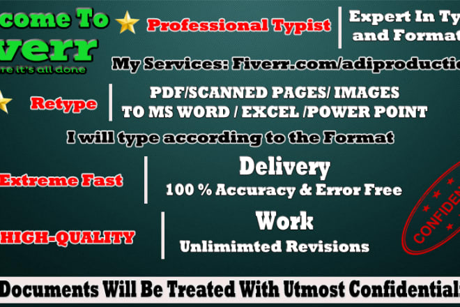 I will do fast typing job, data entry work, PDF to word your pro typist