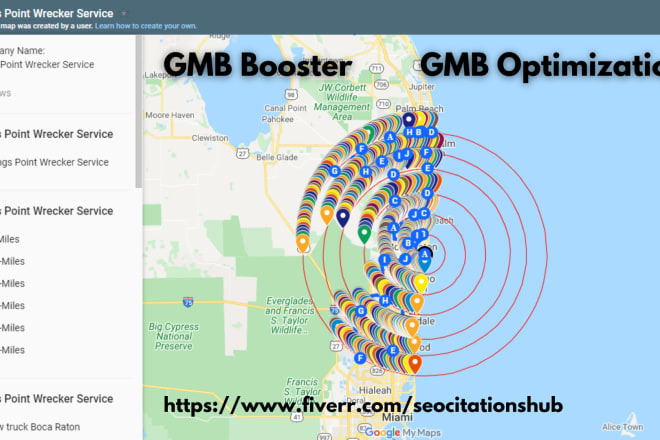 I will do google map points citations for gmb ranking and optimize