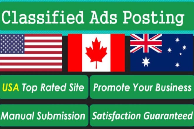 I will do high quality classified ads posting usa, uk, canada