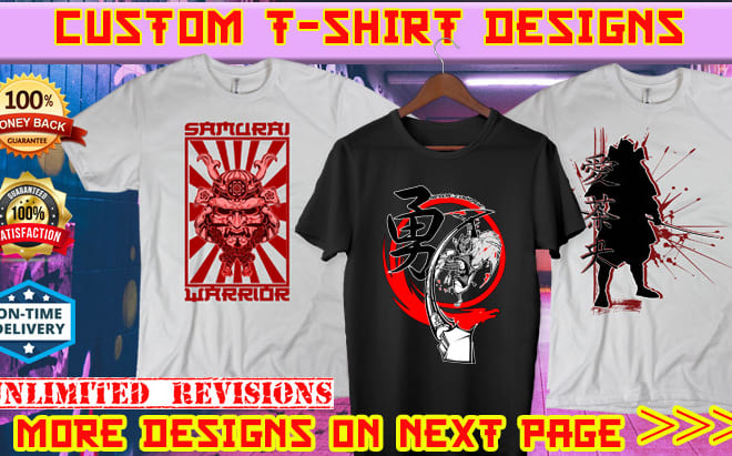 I will do japanese inspired custom tshirt designs