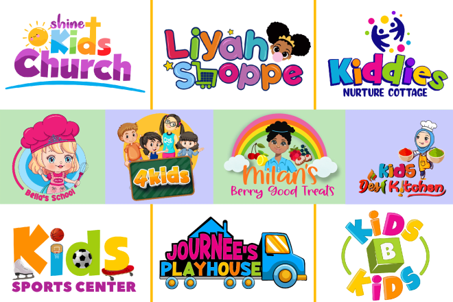 I will do kids shop, children and baby store or company logo