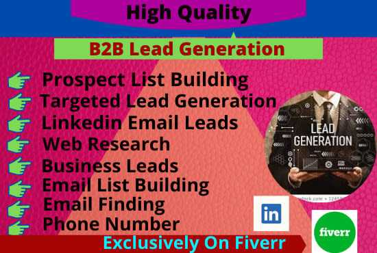 I will do linkedin lead generation and prospect email list for you