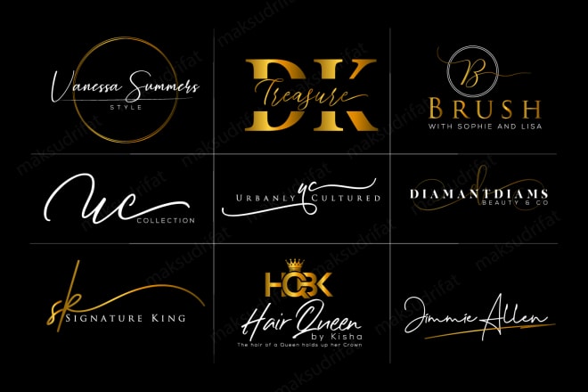 I will do luxury handwritten boutique fashion signature logo design