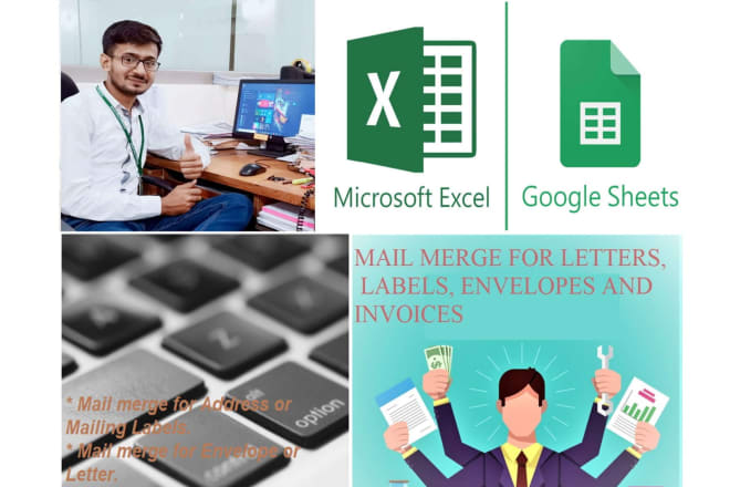 I will do mail merge services for letters, labels, envelopes, invoices from excel, pdf